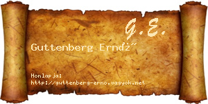 Guttenberg Ernő névjegykártya